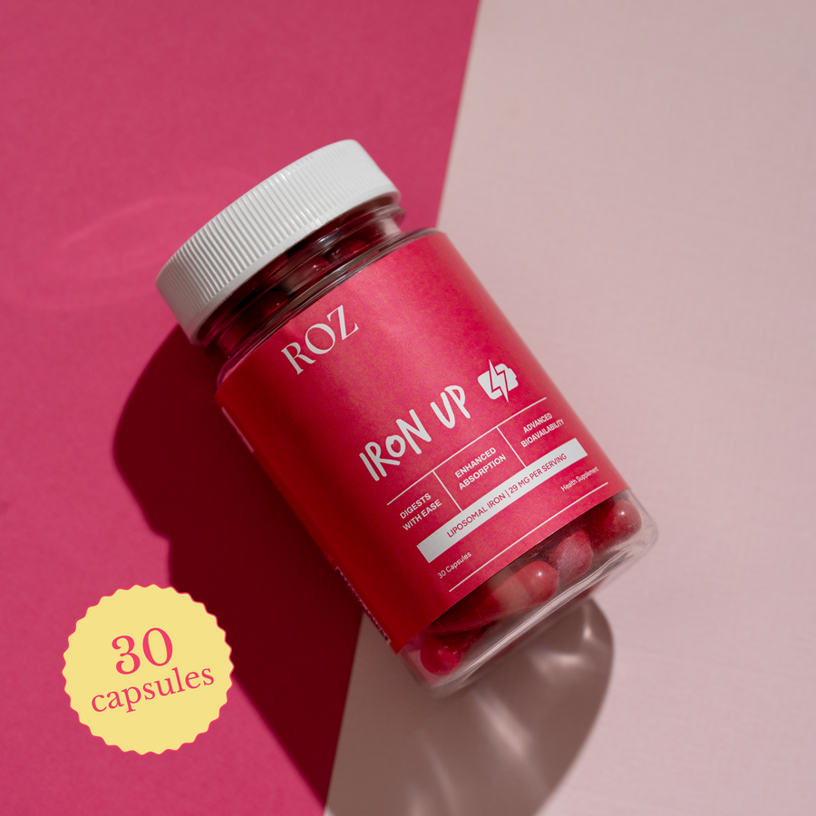 A natural liposomal iron supplement for women, designed to be safe, gentle, and 100% vegetarian. It delivers iron in a highly absorbable form with no side effects like constipation or nausea. Regular use helps boost energy levels, reduce fatigue, and minimize hair fall, supporting overall health and well-being from within.